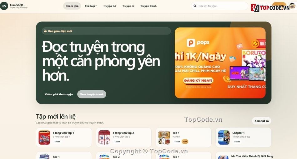 giao diện web,web truyện,website đọc truyện đẹp